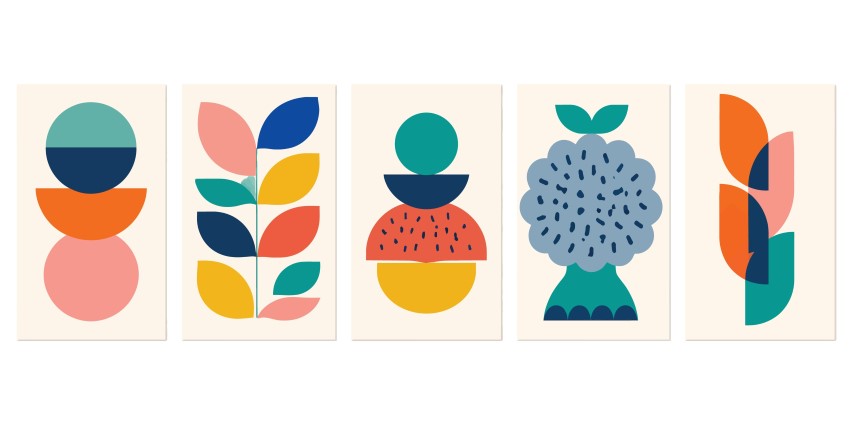 Abstract geometric shapes collection.