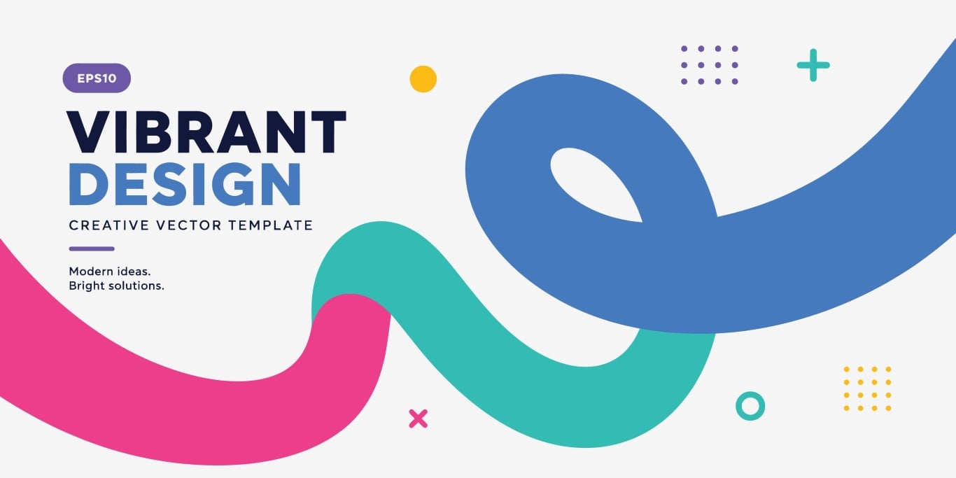 Vibrant design template with abstract lines.
