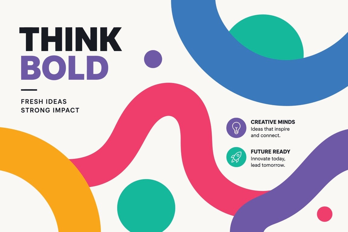 Abstract corporate background with bold geometric shapes and creative elements.