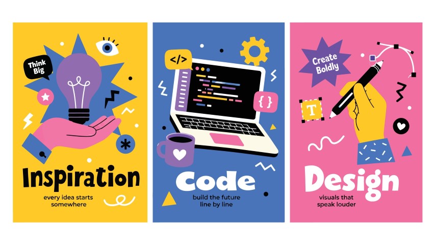 Inspirational posters for innovation and design.