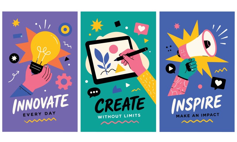 Innovative and creative business posters.