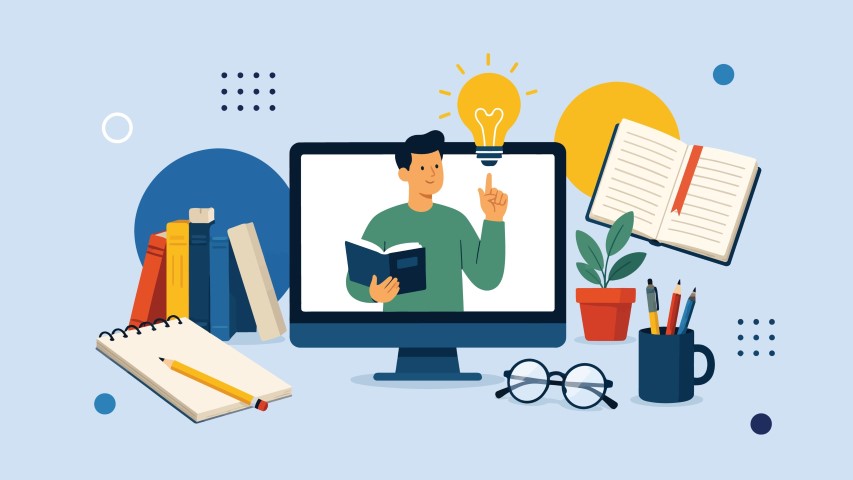 Online education and learning concept.