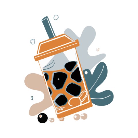 Modern Drink Element: Bubble Tea - Free Scalable Vector Graphics
