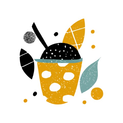 Premium Style Drink Illustration: Bubble Tea - Free SVG and EPS File