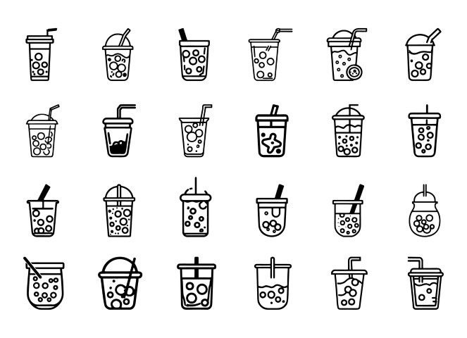Premium Style Drink Illustration: Bubble Milk Tea - Free SVG and EPS File
