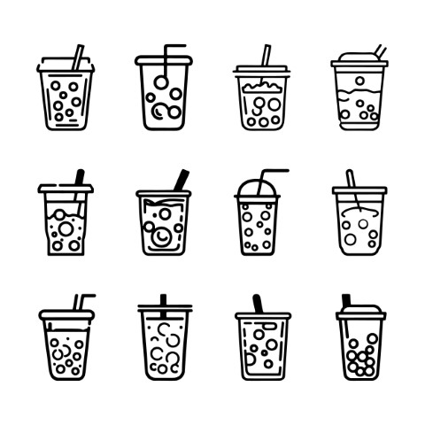 Free Drink Vector Graphic: Bubble Milk Tea for Modern Creative Projects