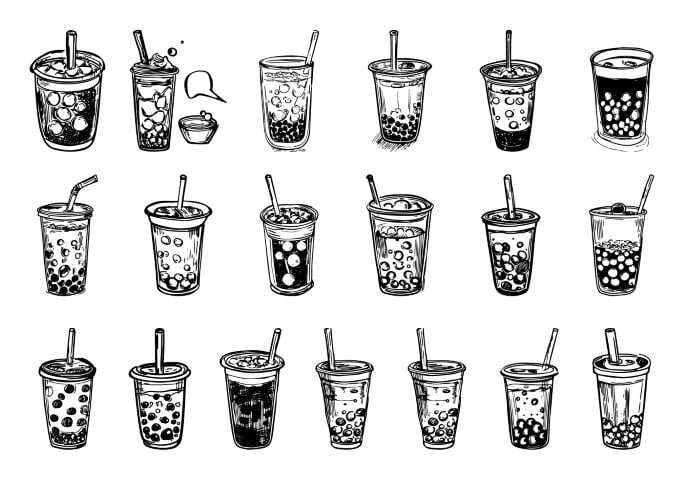 Free Drink Vector Graphic: Bubble Milk Tea for Modern Creative Projects