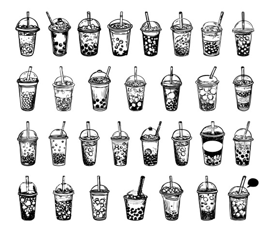 Exclusive Bubble Milk Tea Drink Vector - Perfect for Professional Branding