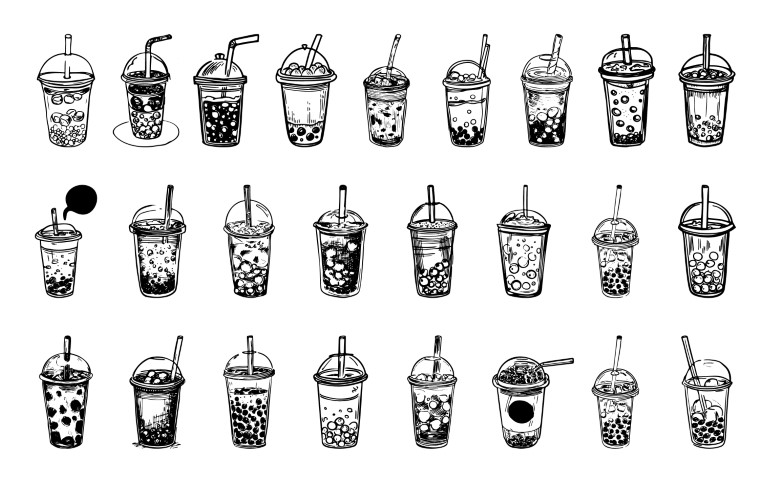 Exclusive Bubble Milk Tea Drink Vector - Perfect for Professional Branding