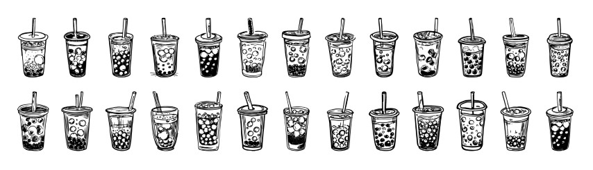 Free Drink Vector Graphic: Bubble Milk Tea for Modern Creative Projects