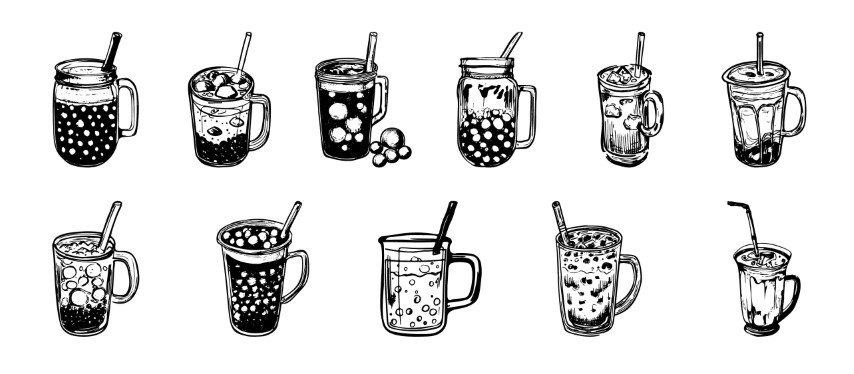 Modern Drink Element: Bubble Milk Tea - Free Scalable Vector Graphics