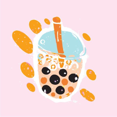 Modern Drink Element: Bubble Tea - Free Scalable Vector Graphics