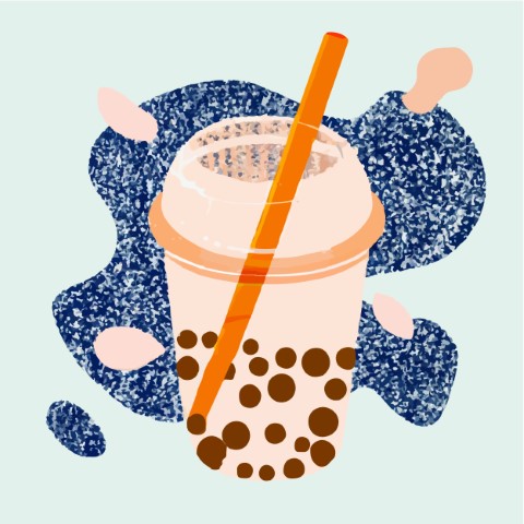 Modern Drink Element: Bubble Tea - Free Scalable Vector Graphics