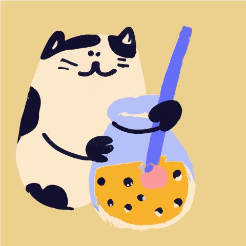 Premium Style Drink Illustration: Bubble Tea - Free SVG and EPS File
