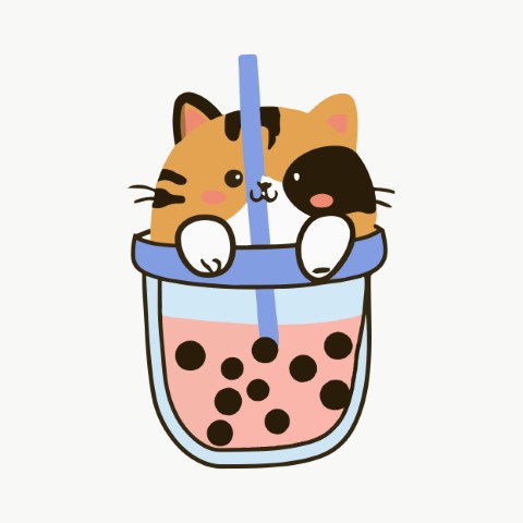 Modern Drink Element: Bubble Tea - Free Scalable Vector Graphics