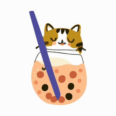 Premium Style Drink Illustration: Bubble Tea - Free SVG and EPS File
