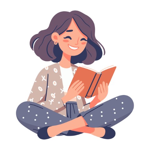 A person reading a book. Book lover, reader. Flat graphic vector illustrations.