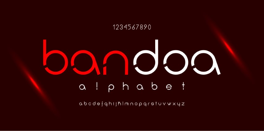 Abstract minimal modern alphabet fonts.