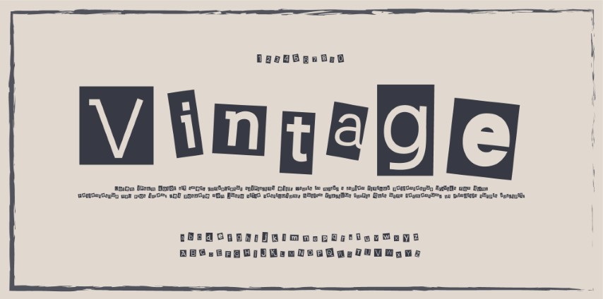 Retro style alphabet - Decorative alphabet fonts and numbers.
