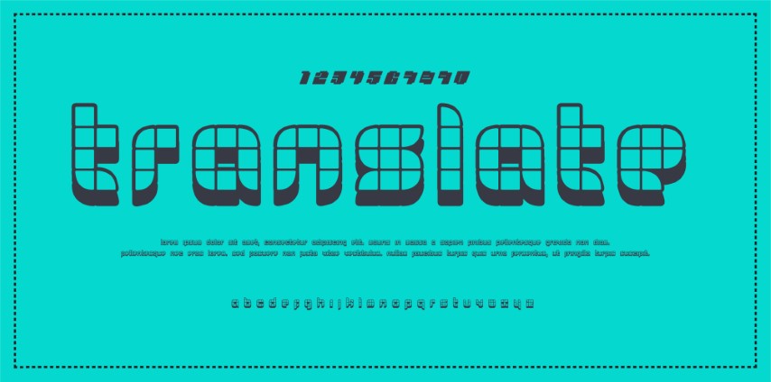 Abstract technology futuristic alphabet font.