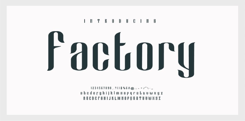 Futurism style alphabet. Decorative alphabet fonts and numbers. Minimalist type.