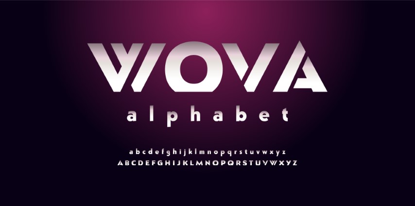 Modern alphabet font and number. Vector illustraion.