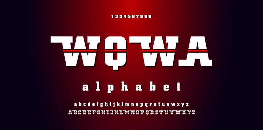 Modern alphabet font and number. Vector illustraion.