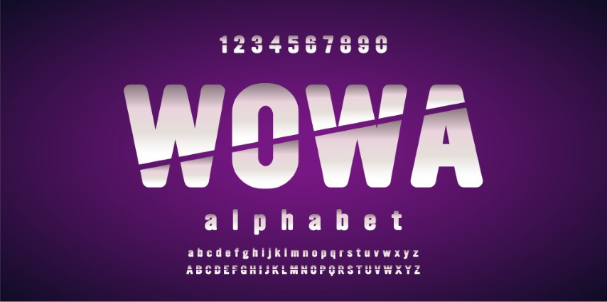 Modern alphabet font and number. Vector illustraion.