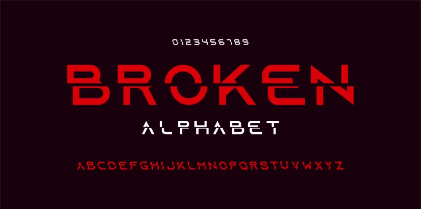 Modern alphabet font and number. Vector illustraion.