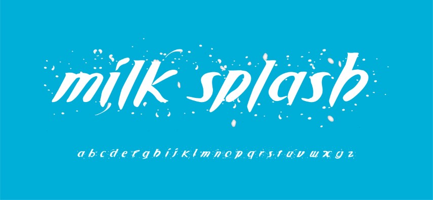 Milk font. Rounded alphabet. Soft letters. Vector.