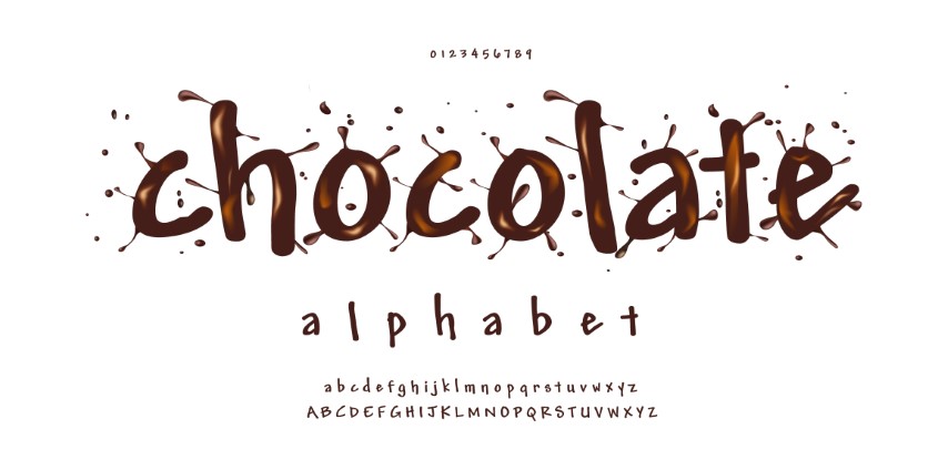 Chocolate alphabet. Vector.