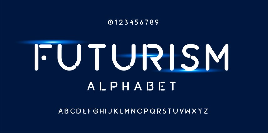 Abstract minimal modern alphabet fonts.