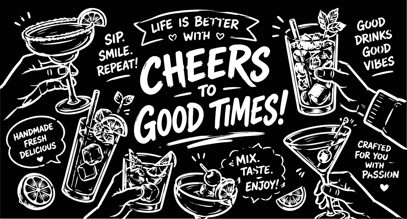 Healthy lunch box options and fuel your day chalk typography.