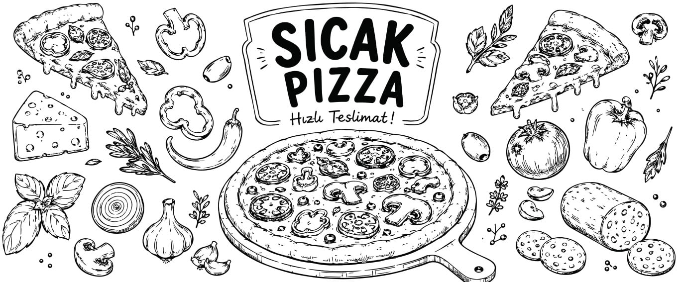 Hot Baked Pizza and Fresh Pizzeria Ingredients.
