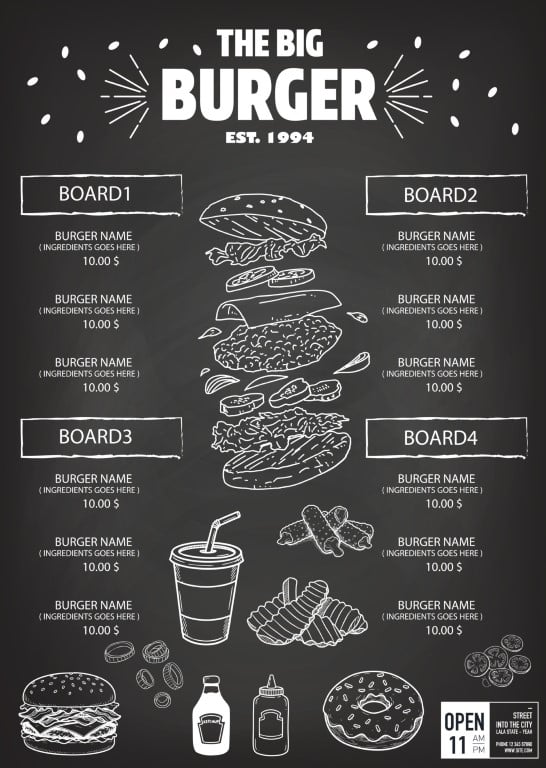 Hand-drawn hamburger menu is suitable for creating a rustic effect in menu designs.
