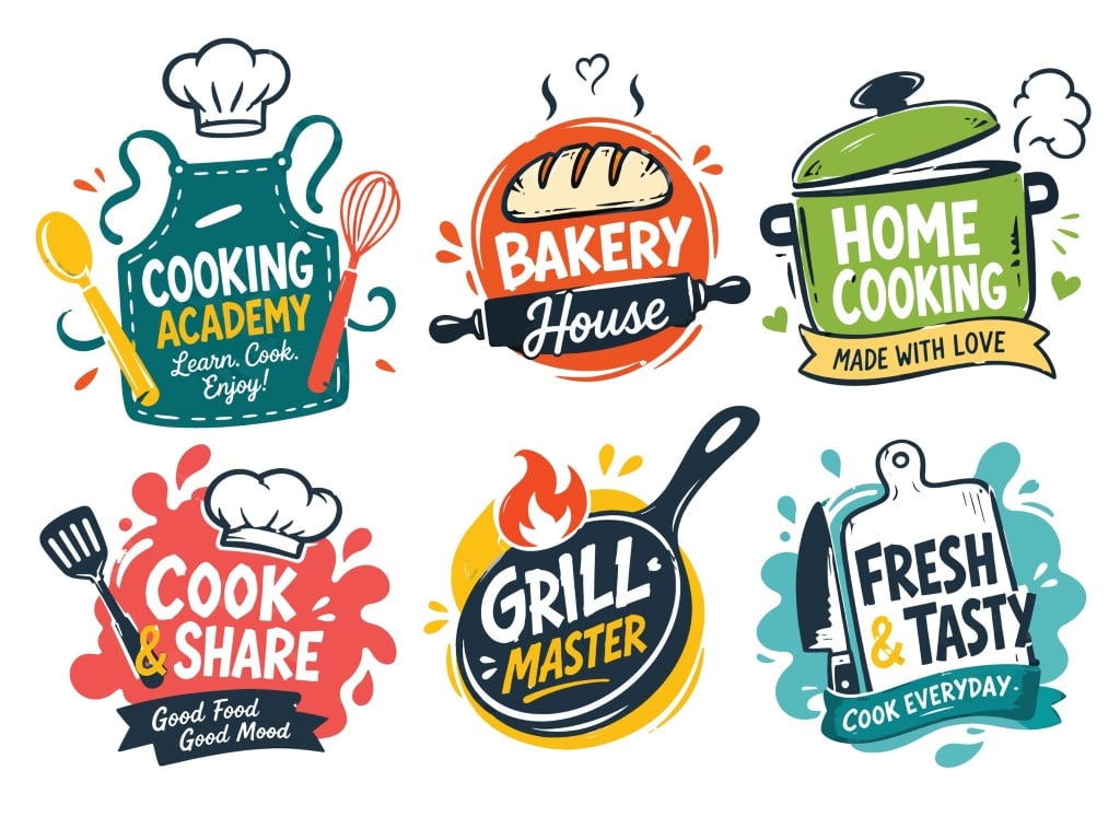 Bakery House And Home Cooking Traditional Label Collection.