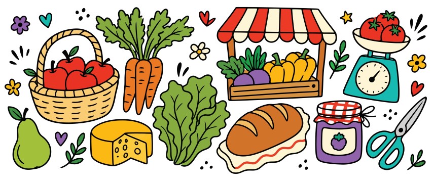 Fresh Harvest Vegetables and Organic Farm Market Produce.