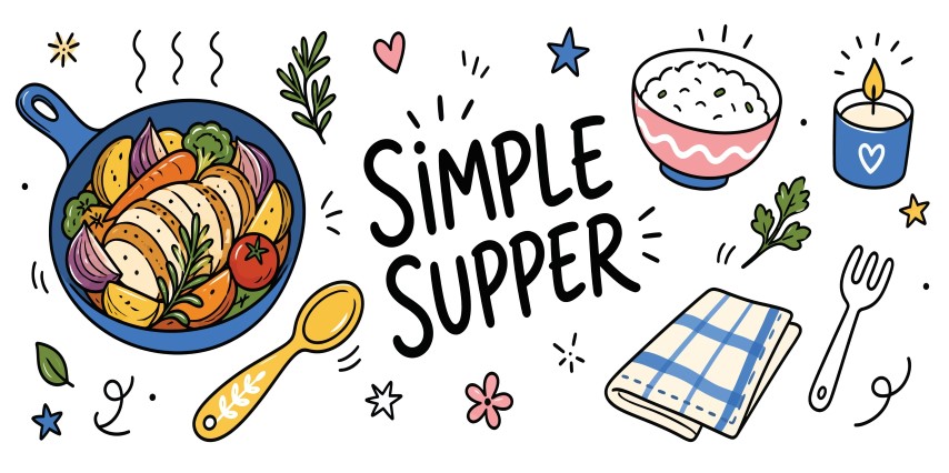 Homestyle Skillet Meal and Cozy Dinner Set.