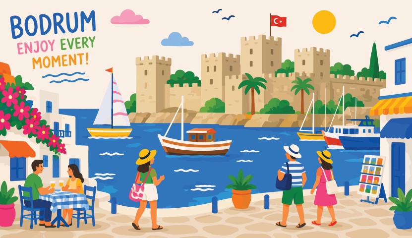 Bodrum summer holiday travel and tourism concept.