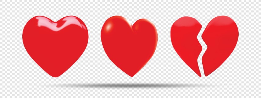Red hearts collection. Vector Illustration.