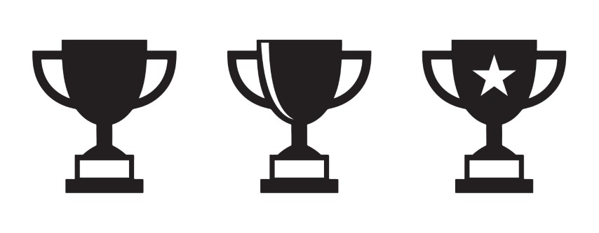 The winner's cup is an award symbol that symbolizes success. A meaningful sign suitable for use on web and mobile environments.