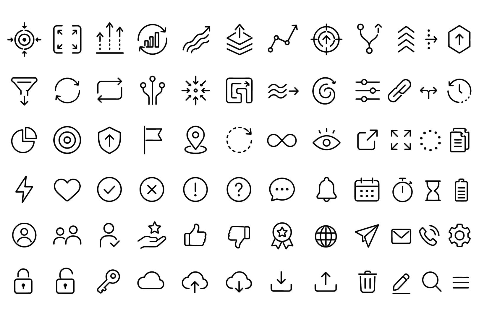 Interface interface elements chart paths and generic application symbols in an icon web vector collection.