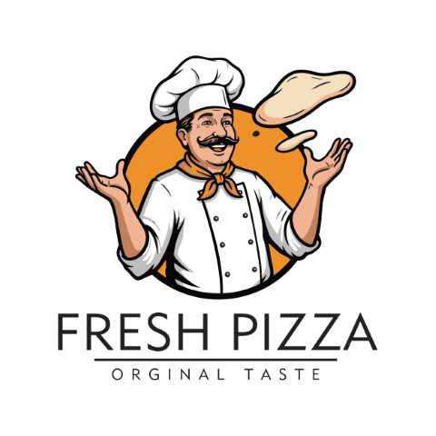 Pizza logo. Ideal for businesses that offer pizza, restaurants, fast food, delivery and Italian cuisine. Editable logo template.