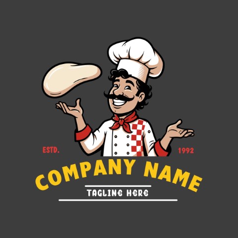 Pizza logo. It is a suitable design for restaurants that love Italian cuisine. Editable logo template.
