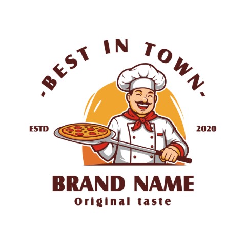 Pizza logo. It offers an ideal option for restaurants and catering services. Editable logo template.