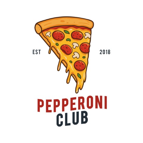 Pizza slice logo. Suitable for all types of businesses operating in the food and beverage sector. Editable logo template.