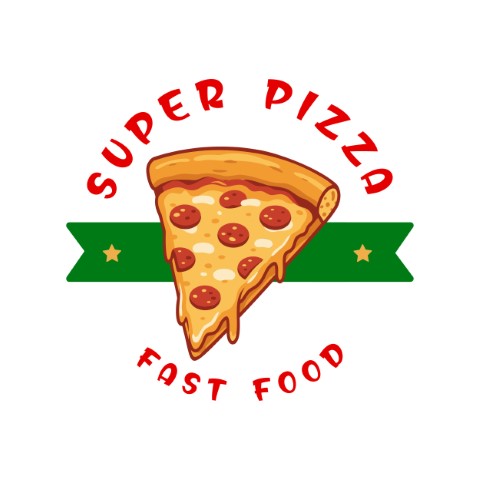 Pizza logo. It offers an ideal design for restaurants, bistros and catering services. Editable logo template.