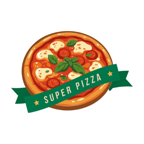 Pizza logo. Preferred for fast food restaurants and pizza shops. Editable logo template.