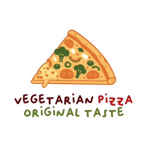 Pizza logo. Suitable for both catering companies and pizza restaurants. Editable logo template.