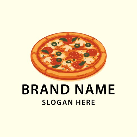 Pizza logo. A suitable choice for all types of businesses that serve Italian cuisine. Editable logo template.